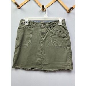 Per Se Olive Green Utility Cargo Mini Skirt Women's Size 4‎ Festival Concert